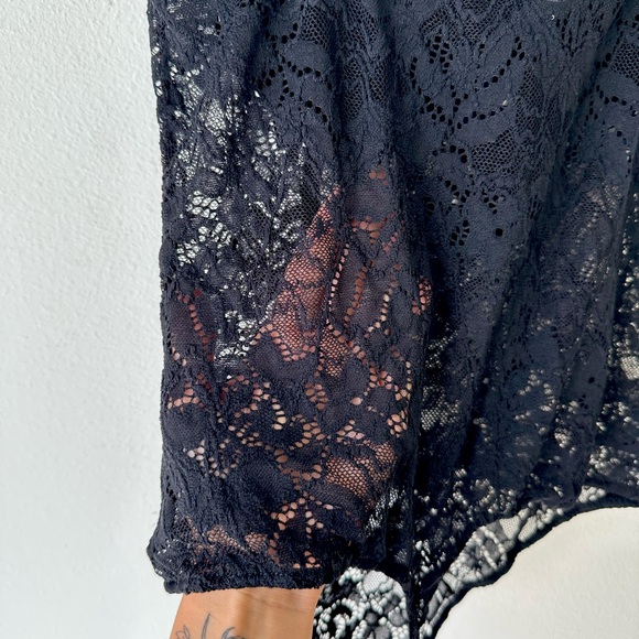 NWOT Intimately Free People Black Lace Night Rhythm Thong Bodysuit M | Lingerie - Picture 11 of 11